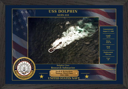 USS Dolphin AGSS-555 Framed Patriotic Photo