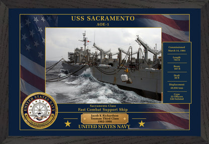 USS Sacramento AOE-1 Framed Patriotic Photo
