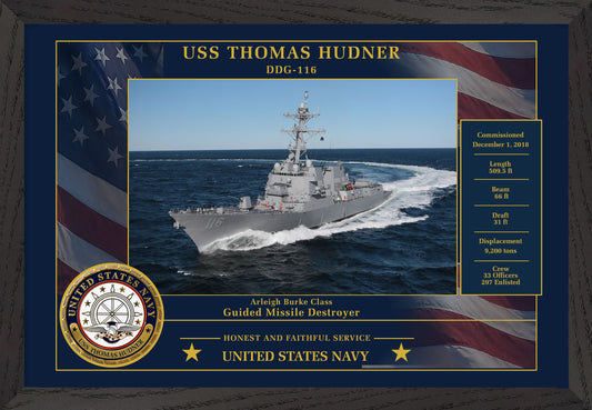 USS Thomas Hudner DDG-116 Framed Patriotic Photo