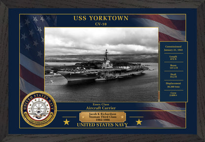 USS Yorktown CV-10 Framed Patriotic Photo