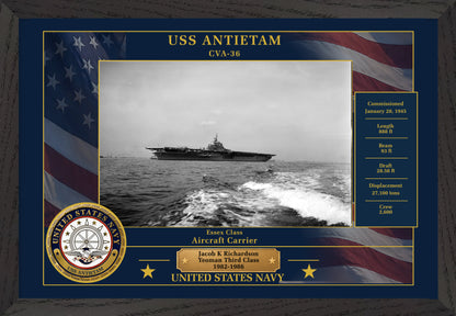 USS Antietam CVA-36 Framed Patriotic Photo