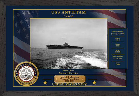 USS Antietam CVA-36 Framed Patriotic Photo