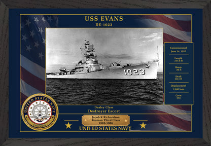 USS Evans DE-1023 Framed Patriotic Photo