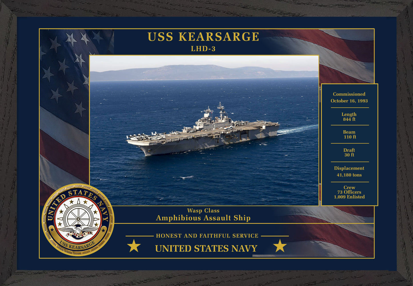 USS Kearsarge LHD-3 Framed Patriotic Photo