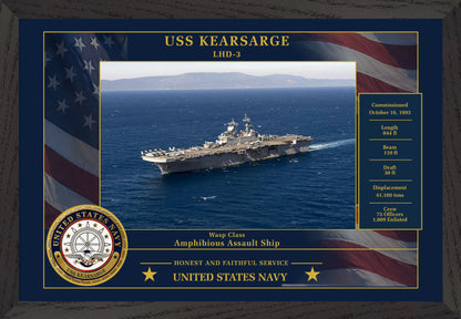 USS Kearsarge LHD-3 Framed Patriotic Photo