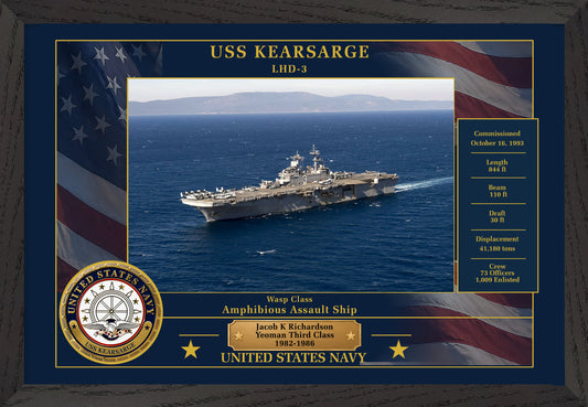 USS Kearsarge LHD-3 Framed Patriotic Photo
