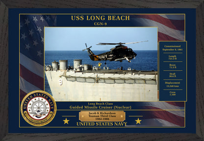 USS Long Beach CGN-9 Framed Patriotic Photo
