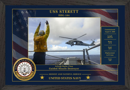 USS Sterett DDG-104 Framed Patriotic Photo