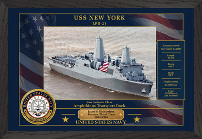 USS New York LPD-21 Framed Patriotic Photo