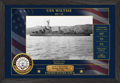 USS Wiltsie DD-716 Framed Patriotic Photo