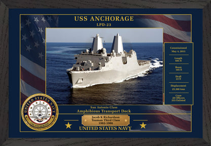USS Anchorage LPD-23 Framed Patriotic Photo