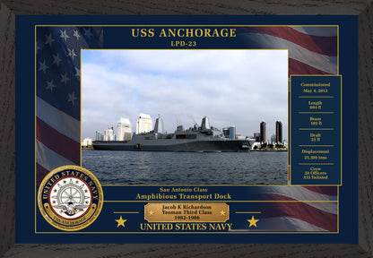 USS Anchorage LPD-23 Framed Patriotic Photo
