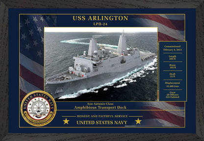 USS Arlington LPD-24 Framed Patriotic Photo
