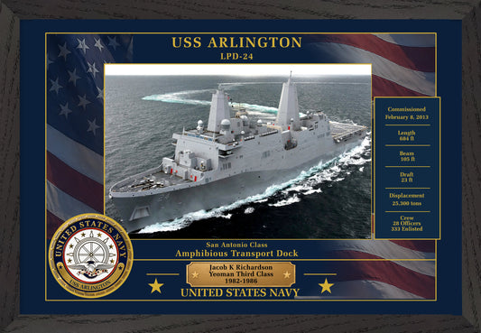 USS Arlington LPD-24 Framed Patriotic Photo