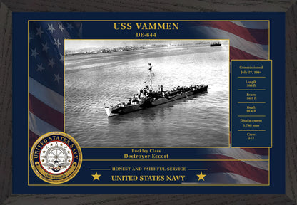 USS Vammen DE-644 Framed Patriotic Photo