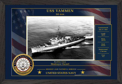 USS Vammen DE-644 Framed Patriotic Photo