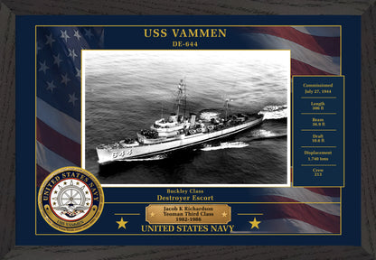USS Vammen DE-644 Framed Patriotic Photo