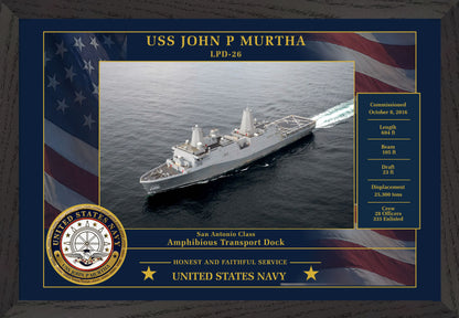 USS John P Murtha LPD-26 Framed Patriotic Photo