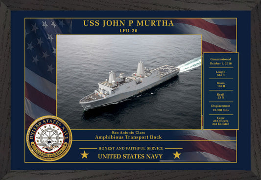 USS John P Murtha LPD-26 Framed Patriotic Photo