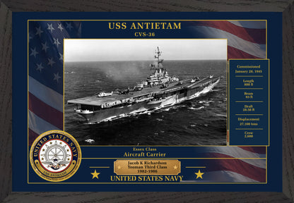 USS Antietam CVS-36 Framed Patriotic Photo