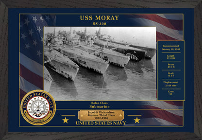 USS Moray SS-300 Framed Patriotic Photo