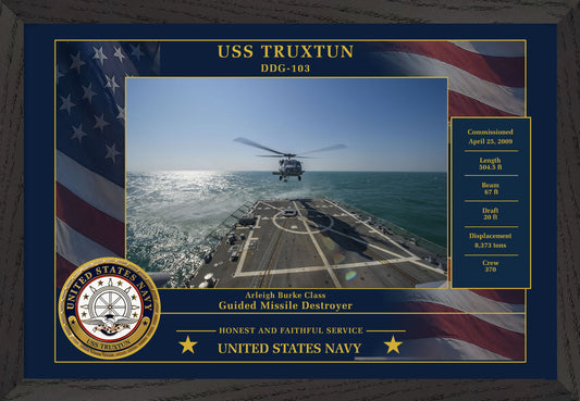 USS Truxtun DDG-103 Framed Patriotic Photo