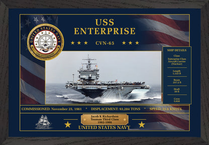 USS Enterprise CVN-65 Framed Patriotic Art