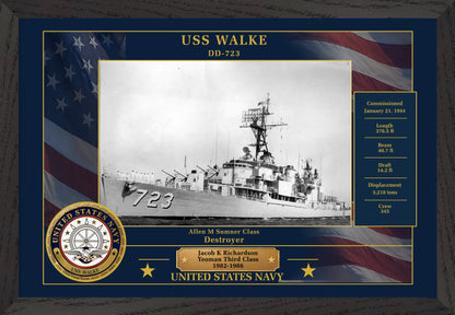 USS Walke DD-723 Framed Patriotic Photo