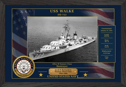 USS Walke DD-723 Framed Patriotic Photo