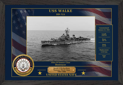 USS Walke DD-723 Framed Patriotic Photo