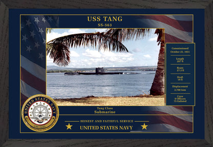 USS Tang SS-563 Framed Patriotic Photo