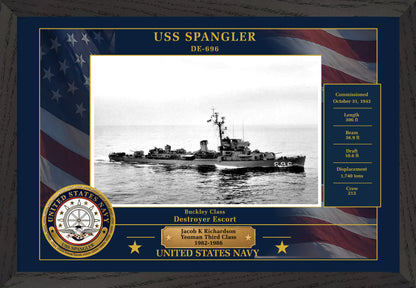 USS Spangler DE-696 Framed Patriotic Photo