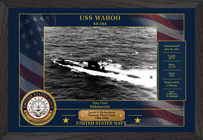 USS Wahoo SS-565 Framed Patriotic Photo