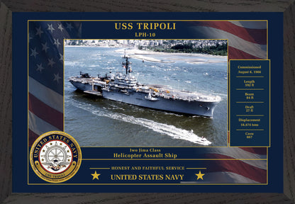 USS Tripoli LPH-10 Framed Patriotic Photo