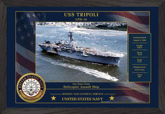 USS Tripoli LPH-10 Framed Patriotic Photo