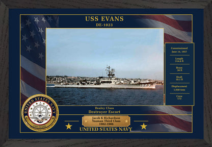 USS Evans DE-1023 Framed Patriotic Photo