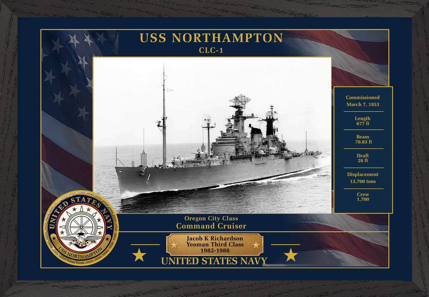 USS Northampton CLC-1 Framed Patriotic Photo