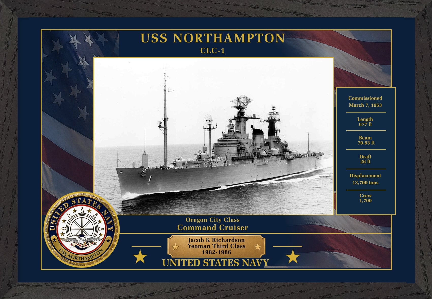 USS Northampton CLC-1 Framed Patriotic Photo