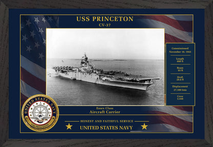 USS Princeton CV-37 Framed Patriotic Photo