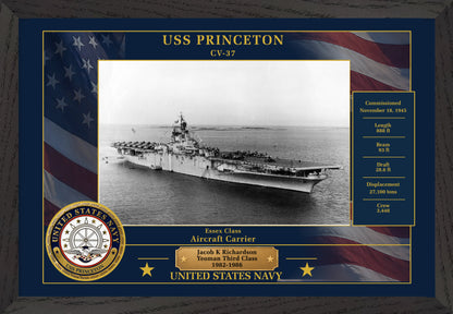 USS Princeton CV-37 Framed Patriotic Photo
