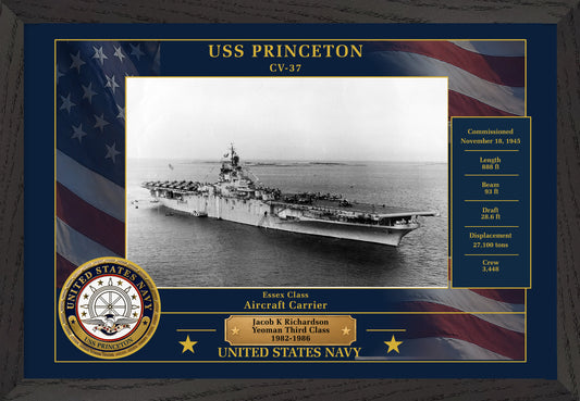 USS Princeton CV-37 Framed Patriotic Photo