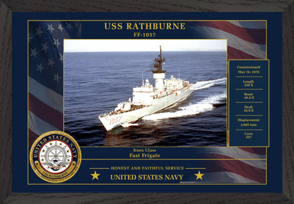 USS Rathburne FF-1057 Framed Patriotic Photo