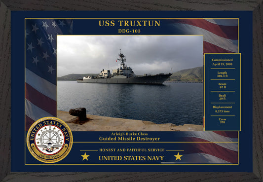 USS Truxtun DDG-103 Framed Patriotic Photo