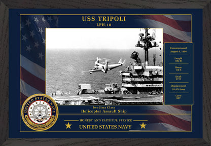 USS Tripoli LPH-10 Framed Patriotic Photo