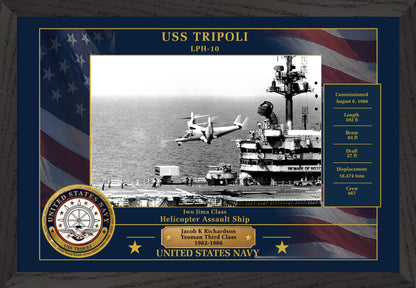USS Tripoli LPH-10 Framed Patriotic Photo