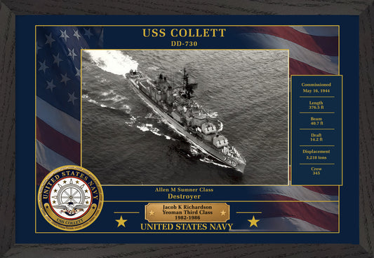 USS Collett DD-730 Framed Patriotic Photo