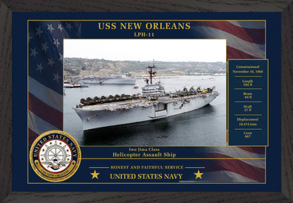 USS New Orleans LPH-11 Framed Patriotic Photo