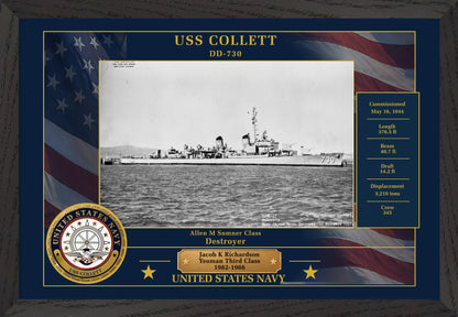 USS Collett DD-730 Framed Patriotic Photo