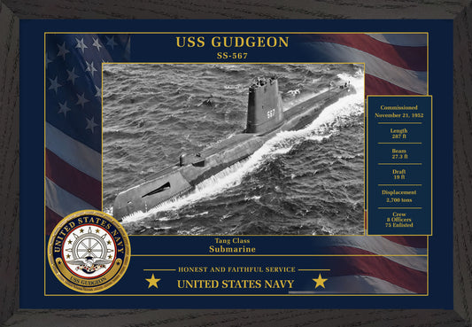 USS Gudgeon SS-567 Framed Patriotic Photo