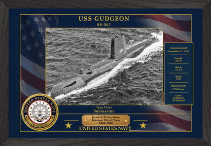 USS Gudgeon SS-567 Framed Patriotic Photo